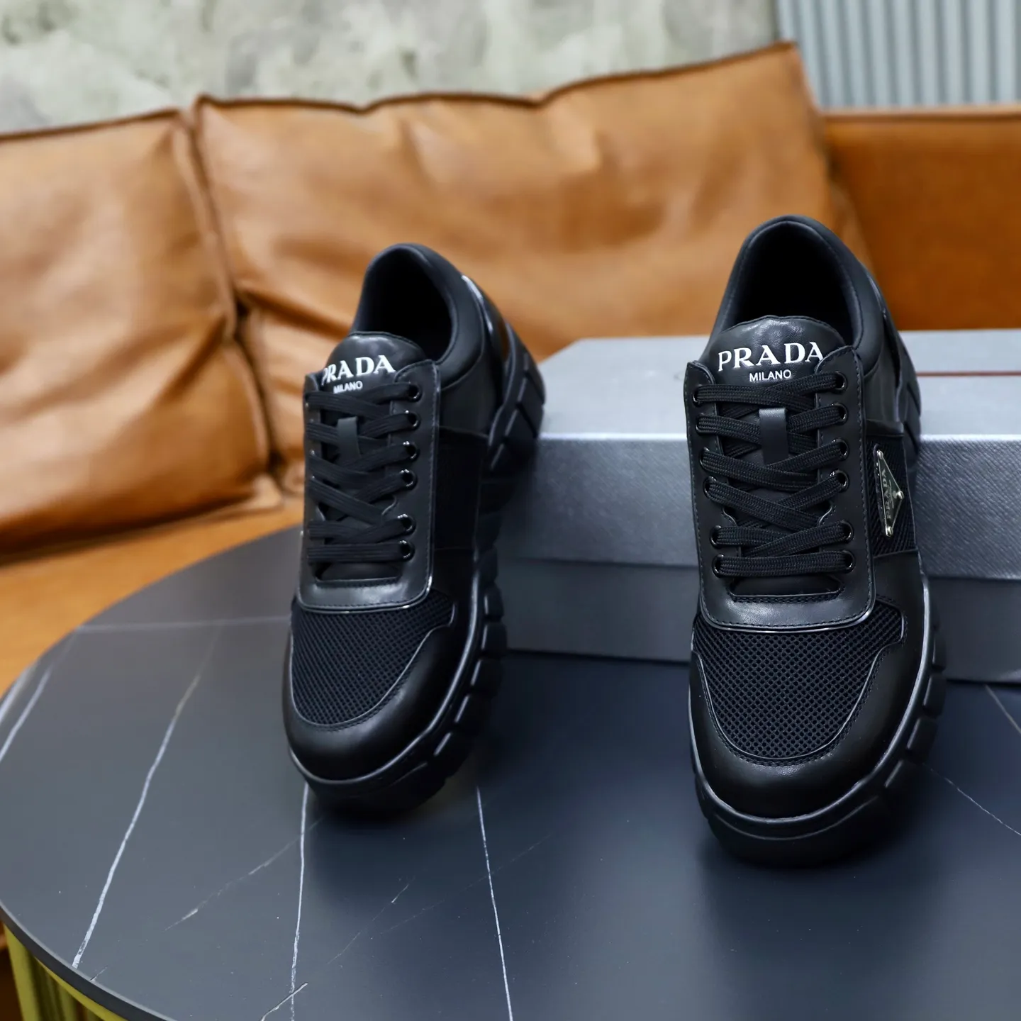 Ex-factory price 560💰[PRADA] Men's shoes are popular in the counter, official website synchronization, 1 high-quality shipment ✔️Original cowhide + cowhide lining, 1🆚1 replica, original sole, 38-45 (45 customized, non-refundable)
